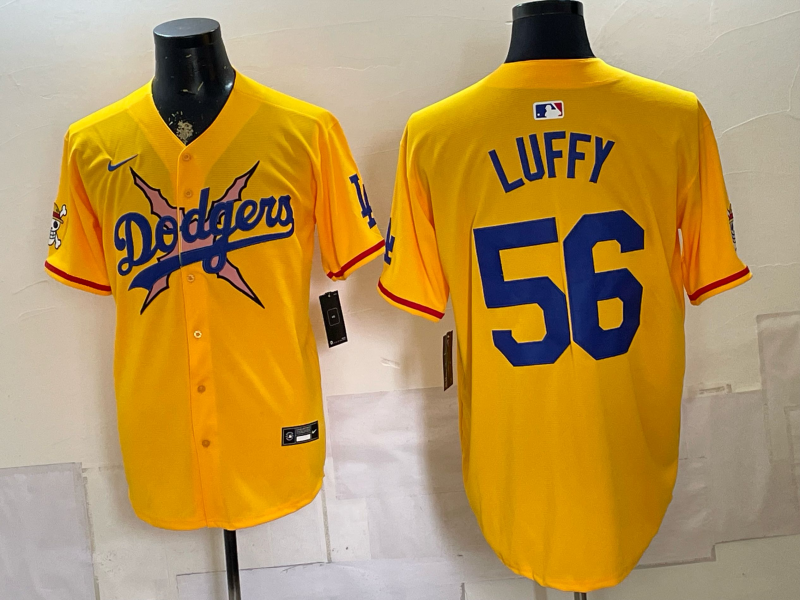men Los Angeles Dodgers #56 Luffy yellow Game 2026 Nike MLB Jersey 0716006->los angeles dodgers->MLB Jersey